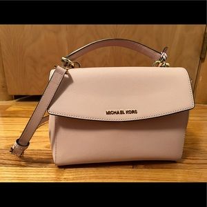Michael Kors Ava Saffiano Leather Small Crossbody Satchel